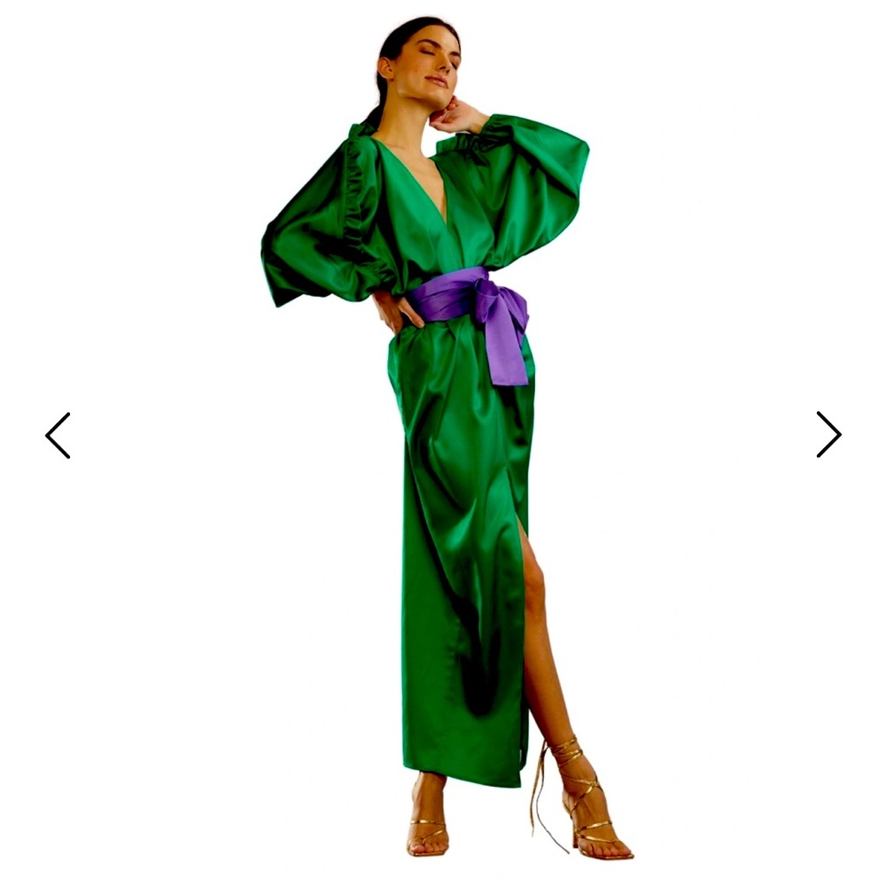 CYNTHIA ROWLEY DOLMAN SLEEVE DANCE DRESS, GREEN